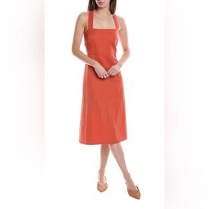Theory Vibrant Orange Midi Dress